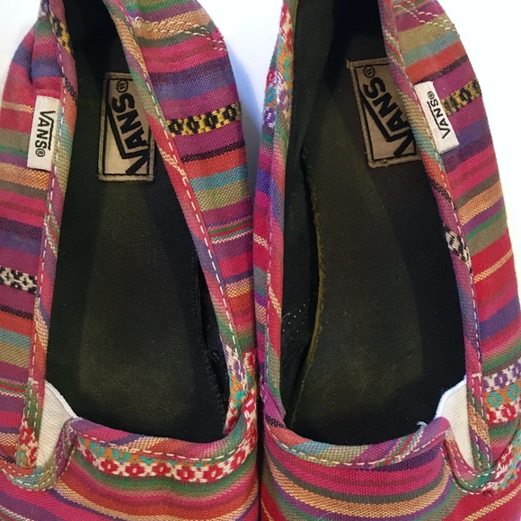 VANS Multi-color Stripe Slip-on Sneakers Size 6.5 - Picture 8 of 8